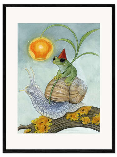 Gerahmter Kunstdruck Vorwärts auf der Schnecke