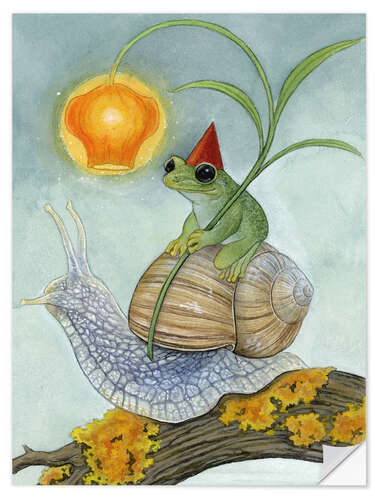 Muursticker Onward on the snail