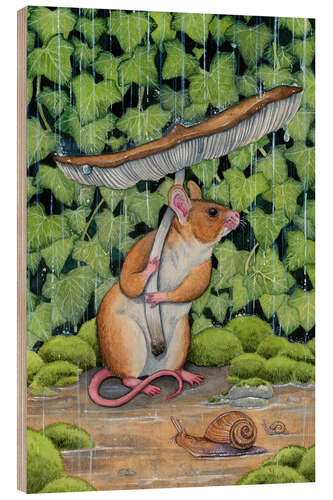 Tableau en bois Spring shower