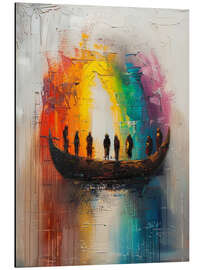 Magnettafel Regenbogen über dem See