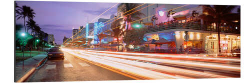 Aluminium print Traffic on a road, Ocean Drive, Miami, Florida, USA