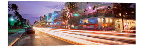 PVC-tavla Traffic on a road, Ocean Drive, Miami, Florida, USA