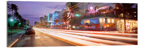 Tableau en plexi-alu Traffic on a road, Ocean Drive, Miami, Florida, USA