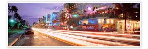 Plakat Traffic on a road, Ocean Drive, Miami, Florida, USA