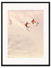 Gerahmter Kunstdruck Skifahrer in den 70ern