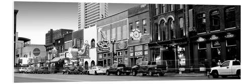 Cuadro de PVC Street scene at dusk, Nashville, Tennessee, USA