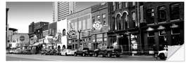 Selvklæbende plakat Street scene at dusk, Nashville, Tennessee, USA