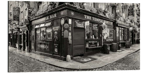 Aluminium print Street with pubs, Temple Bar, Dublin I