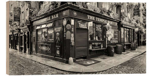 Holzbild Straße mit Pubs, Temple Bar, Dublin I