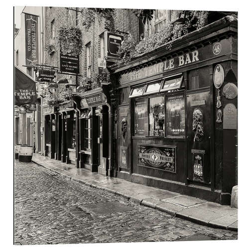 Tableau en plexi-alu Street with pubs, Temple Bar, Dublin II