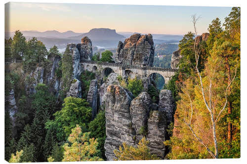 Canvas print Bastei Bridge in autumn