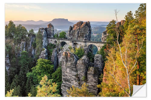 Vinilo para la pared Bastei Bridge in autumn