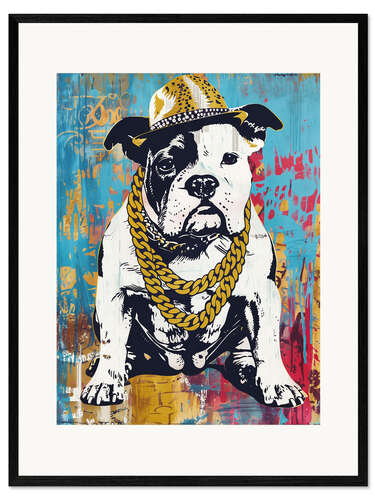 Kunsttryk i ramme American gangster rapper Bulldog