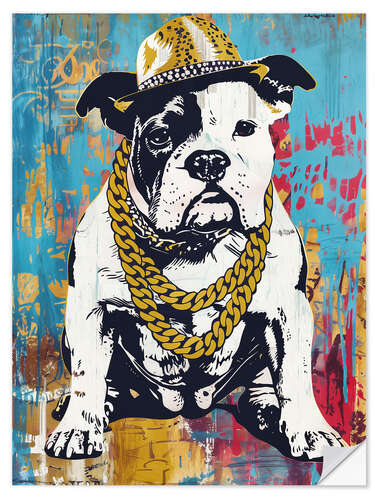 Vinilo para la pared American gangster rapper Bulldog