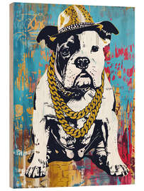 Quadro de madeira American gangster rapper Bulldog