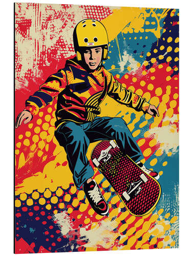 Print på aluminium Flying Skater Boy