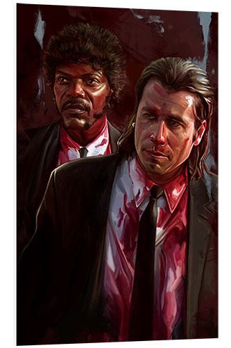 Foam board print Pulp Fiction - Bloody Vincent Vega and Jules Winnfield