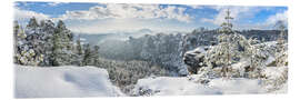 Akrylbilde Elbe Sandstone Mountains in winter