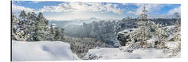 Aluminium print Elbe Sandstone Mountains in winter