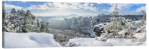 Canvastavla Elbe Sandstone Mountains in winter