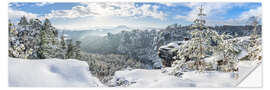 Wall sticker Elbe Sandstone Mountains in winter