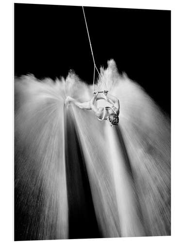 Foam board print Water skiing backwards and barefoot