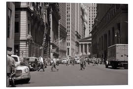 Quadro em alumínio 1940s, Broad Street and Wall Street, Manhattan, New York City