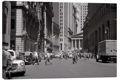 Canvas print 1940s, Broad Street and Wall Street, Manhattan, New York City