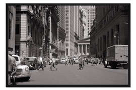 Gerahmter Kunstdruck 1940er, Broad Street und Wall Street, Manhattan, New York City