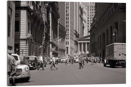 Gallery print 1940s, Broad Street and Wall Street, Manhattan, New York City