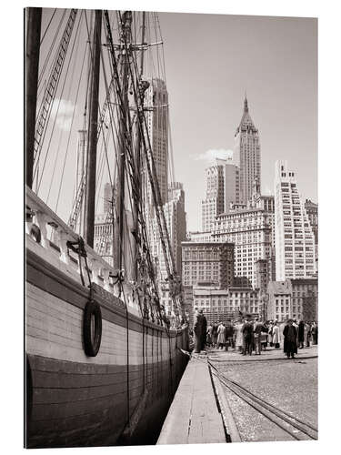 Gallery print Unloading cargo Theoline Schooner sailing ship, New York, 1930s