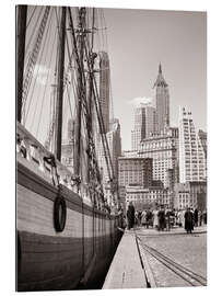 Tableau en plexi-alu Unloading cargo Theoline Schooner sailing ship, New York, 1930s