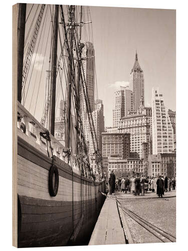 Cuadro de madera Unloading cargo Theoline Schooner sailing ship, New York, 1930s