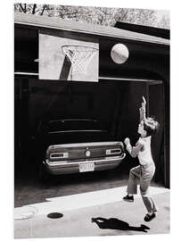 PVC-tavla Basketball at the backyard garage, 1960's