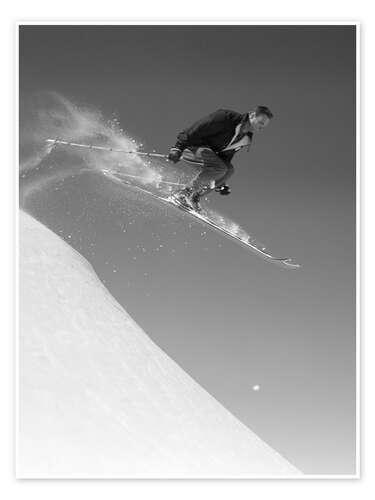 Poster Skier jumping into air, 1950's