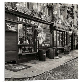 Cuadro de aluminio Street with pubs, Temple Bar, Dublin II