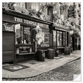 Selvklebende plakat Street with pubs, Temple Bar, Dublin II