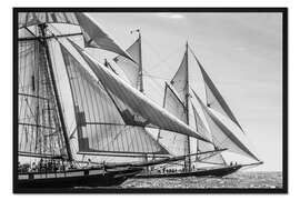 Gerahmter Kunstdruck Segelschoner-Parade, Glouchester, Massachusetts, Neuengland