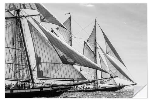 Sticker mural Schooner parade of sail, Glouchester, Massachusetts, New England