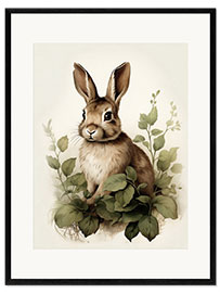 Framed art print Bunny in the bushes