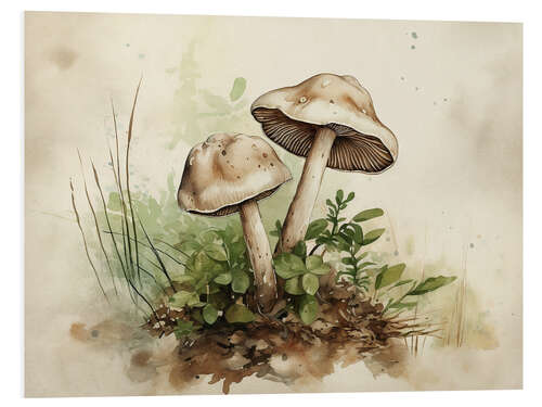 Foam board print Woodland Mushrooms