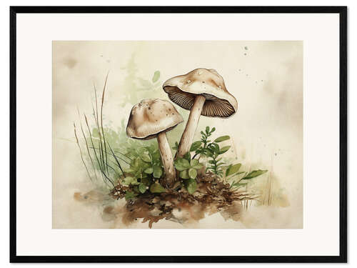 Framed art print Woodland Mushrooms