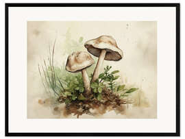 Framed art print Woodland Mushrooms