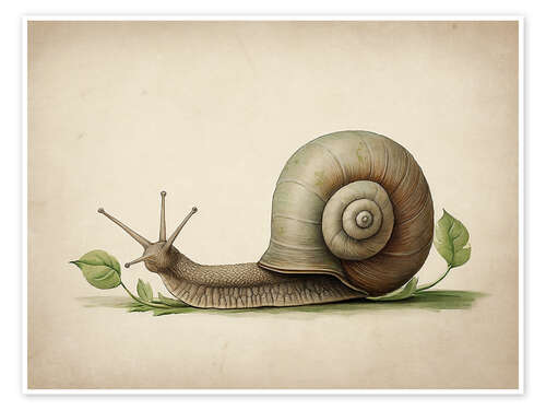 Plakat Vintage Snail