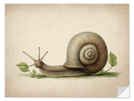 Selvklebende plakat Vintage Snail