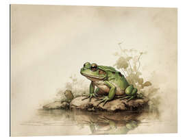 Quadro em plexi-alumínio Green Frog on Stone