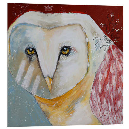 Quadro em plexi-alumínio A mystical owl queen