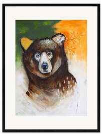 Framed art print Shy bear