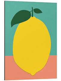 Magnettafel Zitrone mit zwei Blättern