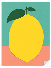 Vinilo para la pared Lemon With Two Leaves